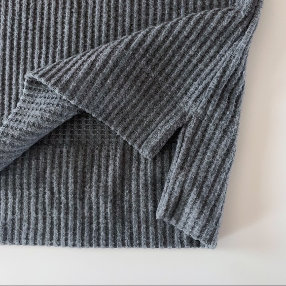 Splendid waffle knit thermal long sleeve shirt gray size large - Picture 5 of 8